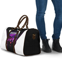 Electric Motorsport Racing Travel Bag Futuristic Neon Formula Race Car Skyline Art