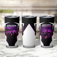 Electric Motorsport Racing Tumbler Cup Futuristic Neon Formula Race Car Skyline Art