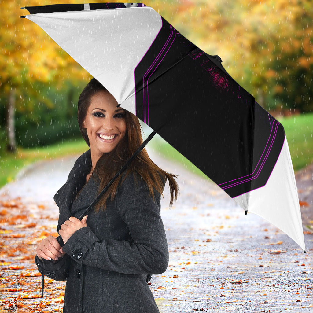 Electric Motorsport Racing Umbrella Futuristic Neon Formula Race Car Skyline Art