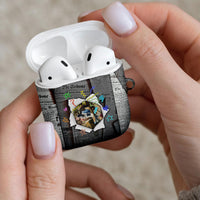 Cat Girl With A Pearl Earring Newspaper AirPods Case Made By Human Handmade Mixed Media Pop Art