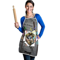 Cat Girl With A Pearl Earring Newspaper Apron Made By Human Handmade Mixed Media Pop Art