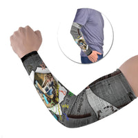 Cat Girl With A Pearl Earring Newspaper Arm Sleeves Made By Human Handmade Mixed Media Pop Art