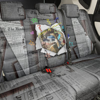Cat Girl With A Pearl Earring Newspaper Back Car Seat Cover Made By Human Handmade Mixed Media Pop Art