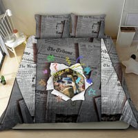 Cat Girl With A Pearl Earring Newspaper Bedding Set Made By Human Handmade Mixed Media Pop Art
