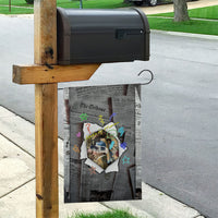 Cat Girl With A Pearl Earring Newspaper Garden Flag Made By Human Handmade Mixed Media Pop Art