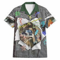 Cat Girl With A Pearl Earring Newspaper Hawaiian Shirt Made By Human Handmade Mixed Media Pop Art