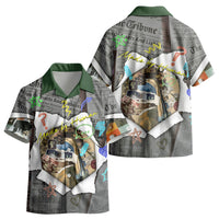 Cat Girl With A Pearl Earring Newspaper Kid Hawaiian Shirt Made By Human Handmade Mixed Media Pop Art