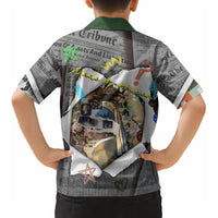 Cat Girl With A Pearl Earring Newspaper Kid Hawaiian Shirt Made By Human Handmade Mixed Media Pop Art