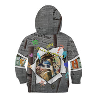 Cat Girl With A Pearl Earring Newspaper Kid Hoodie Made By Human Handmade Mixed Media Pop Art