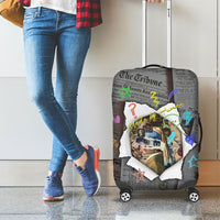 Cat Girl With A Pearl Earring Newspaper Luggage Cover Made By Human Handmade Mixed Media Pop Art