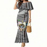 Cat Girl With A Pearl Earring Newspaper Mermaid Dress Made By Human Handmade Mixed Media Pop Art
