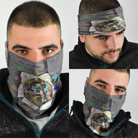 Cat Girl With A Pearl Earring Newspaper Neck Gaiter Made By Human Handmade Mixed Media Pop Art