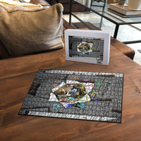 Cat Girl With A Pearl Earring Newspaper Puzzle Made By Human Handmade Mixed Media Pop Art