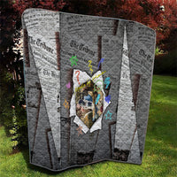 Cat Girl With A Pearl Earring Newspaper Quilt Made By Human Handmade Mixed Media Pop Art