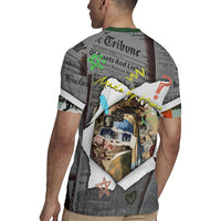 Cat Girl With A Pearl Earring Newspaper Rugby Jersey Made By Human Handmade Mixed Media Pop Art