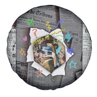 Cat Girl With A Pearl Earring Newspaper Spare Tire Cover Made By Human Handmade Mixed Media Pop Art