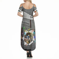 Cat Girl With A Pearl Earring Newspaper Summer Maxi Dress Made By Human Handmade Mixed Media Pop Art