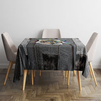 Cat Girl With A Pearl Earring Newspaper Tablecloth Made By Human Handmade Mixed Media Pop Art