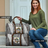 Cat Girl With A Pearl Earring Newspaper Travel Bag Made By Human Handmade Mixed Media Pop Art