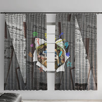 Cat Girl With A Pearl Earring Newspaper Window Curtain Made By Human Handmade Mixed Media Pop Art