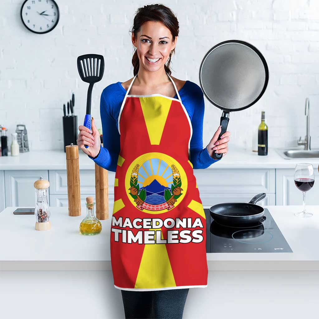 Macedonia Apron with National Emblem and Sunburst Flag Design - Wonder Print Shop