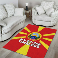 Macedonia Area Rug with National Emblem and Sunburst Flag Design - Wonder Print Shop