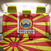 Macedonia Back Car Seat Cover with National Emblem and Sunburst Flag Design - Wonder Print Shop