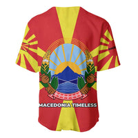 Macedonia Baseball Jersey with National Emblem and Sunburst Flag Design - Wonder Print Shop