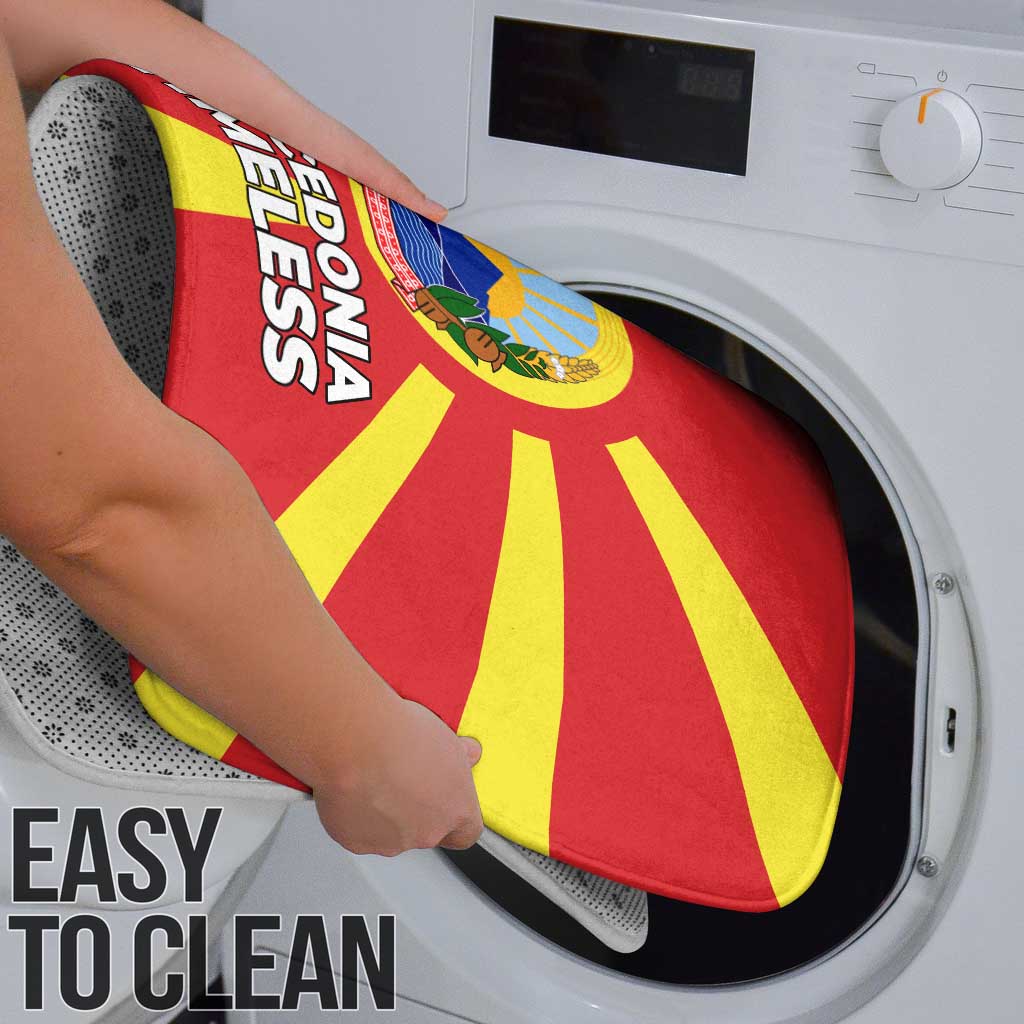 Macedonia Bathroom Set with National Emblem and Sunburst Flag Design - Wonder Print Shop