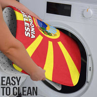 Macedonia Bathroom Set with National Emblem and Sunburst Flag Design - Wonder Print Shop