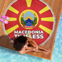 Macedonia Beach Blanket with National Emblem and Sunburst Flag Design - Wonder Print Shop