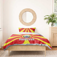 Macedonia Bedding Set with National Emblem and Sunburst Flag Design - Wonder Print Shop