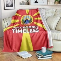 Macedonia Blanket with National Emblem and Sunburst Flag Design - Wonder Print Shop