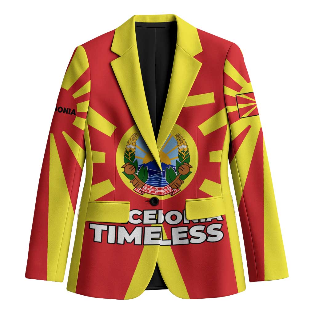 Macedonia Blazer with National Emblem and Sunburst Flag Design - Wonder Print Shop