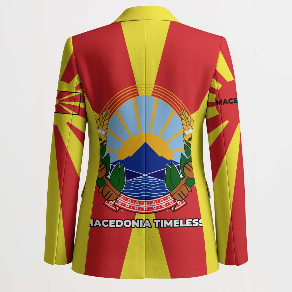 Macedonia Blazer with National Emblem and Sunburst Flag Design - Wonder Print Shop