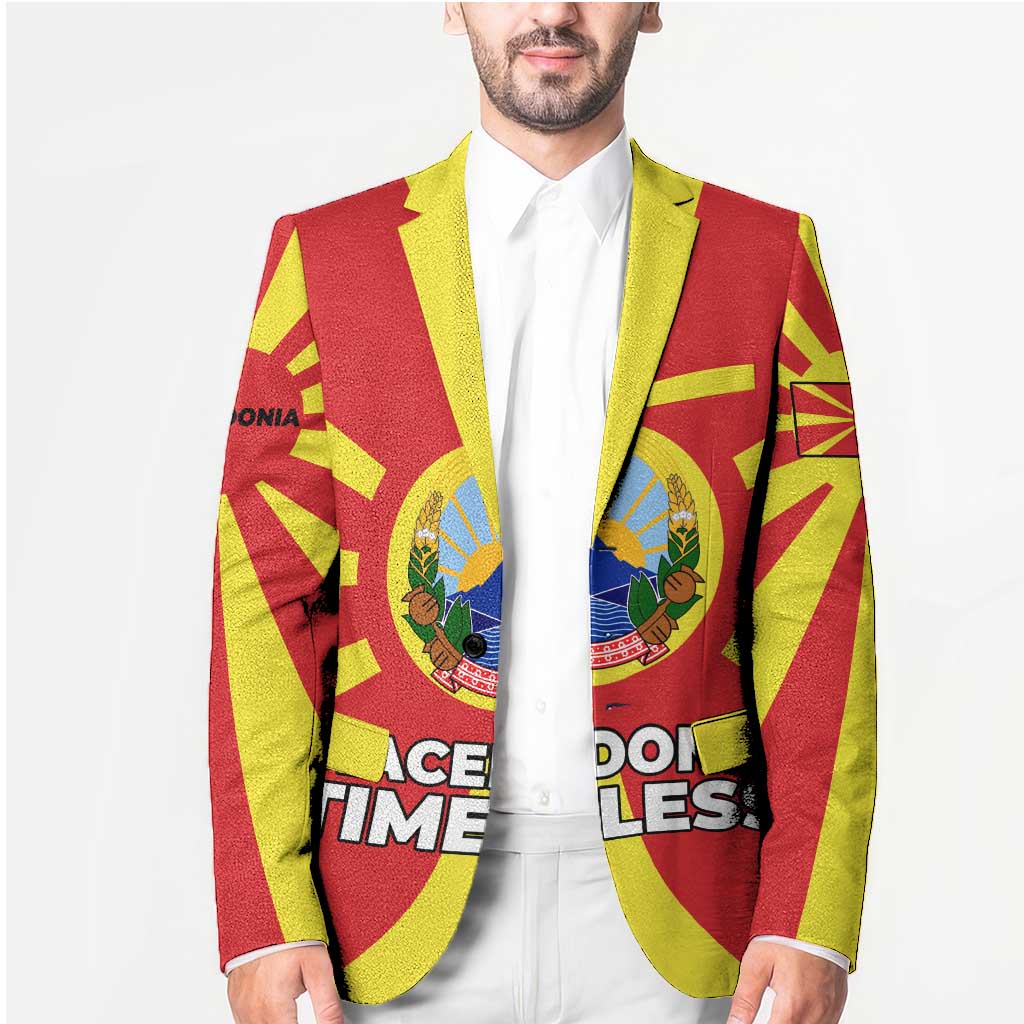 Macedonia Blazer with National Emblem and Sunburst Flag Design - Wonder Print Shop