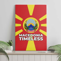 Macedonia Canvas Wall Art with National Emblem and Sunburst Flag Design - Wonder Print Shop