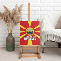 Macedonia Canvas Wall Art with National Emblem and Sunburst Flag Design - Wonder Print Shop