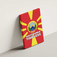 Macedonia Canvas Wall Art with National Emblem and Sunburst Flag Design - Wonder Print Shop