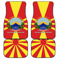Macedonia Car Mats with National Emblem and Sunburst Flag Design - Wonder Print Shop