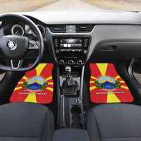 Macedonia Car Mats with National Emblem and Sunburst Flag Design - Wonder Print Shop