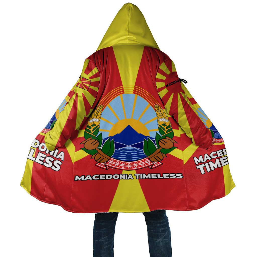 Macedonia Cloak with National Emblem and Sunburst Flag Design - Wonder Print Shop