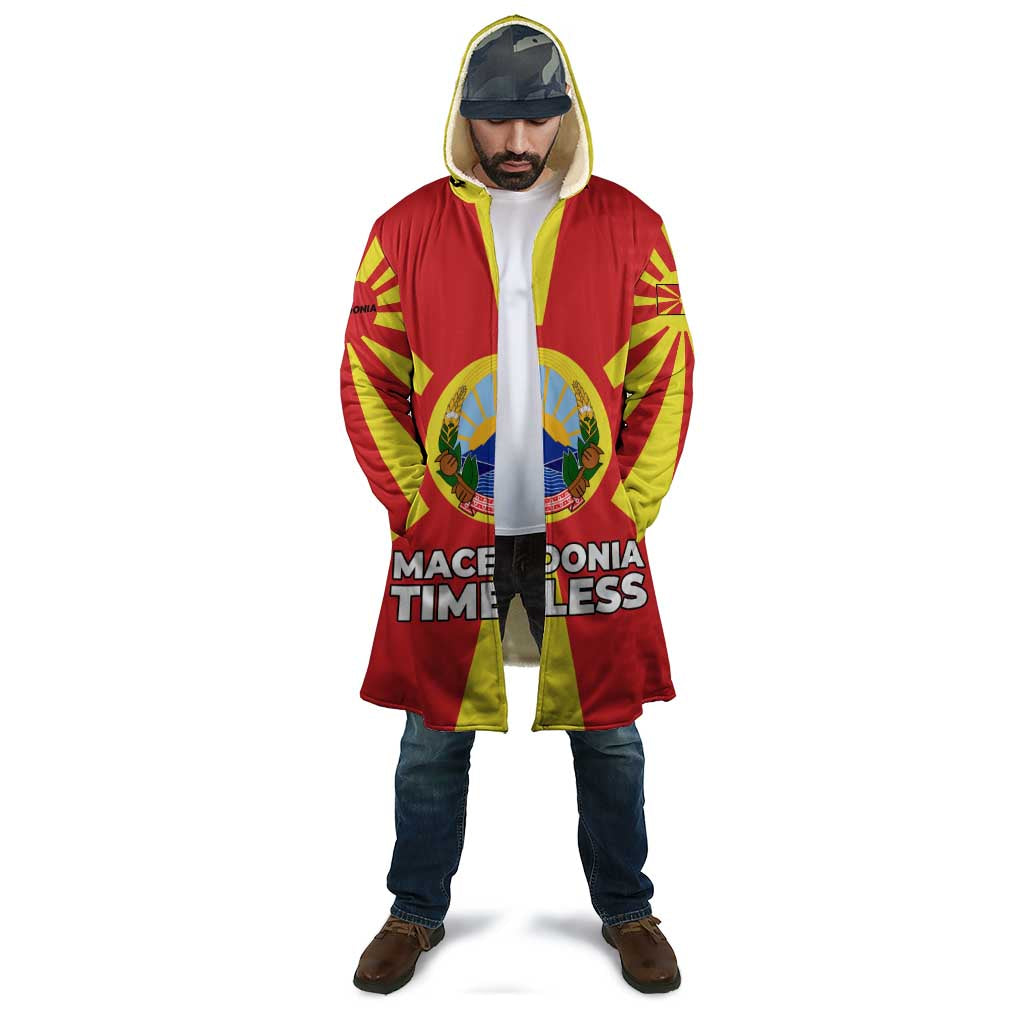Macedonia Cloak with National Emblem and Sunburst Flag Design - Wonder Print Shop