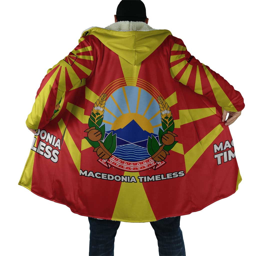 Macedonia Cloak with National Emblem and Sunburst Flag Design - Wonder Print Shop