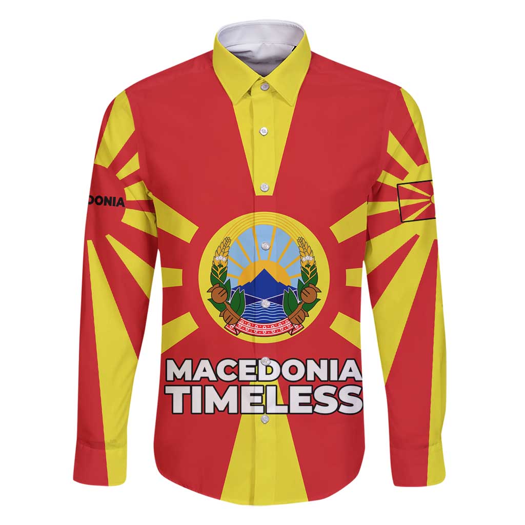 Macedonia Family Matching Mermaid Dress and Hawaiian Shirt with National Emblem and Sunburst Flag Design - Wonder Print Shop