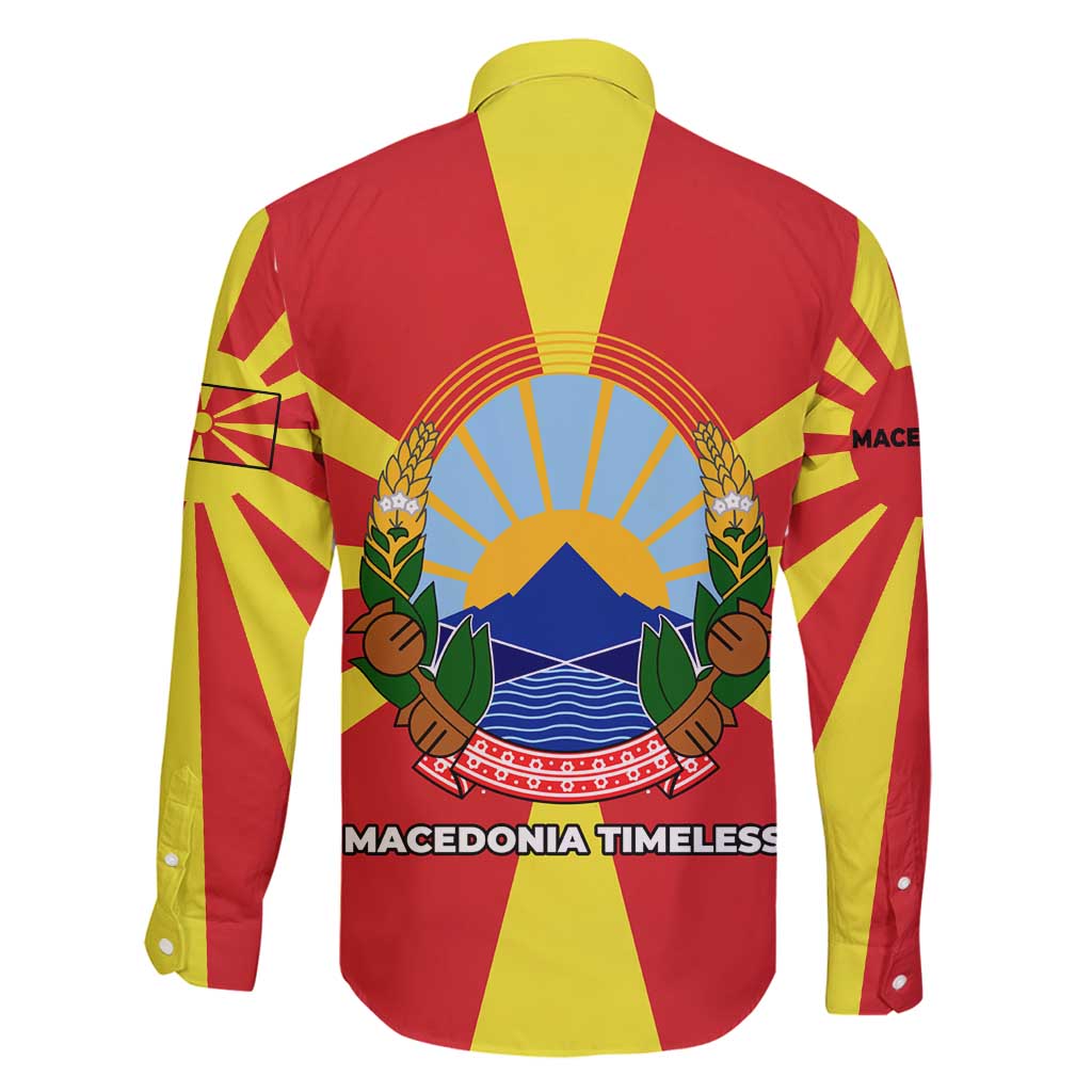 Macedonia Family Matching Mermaid Dress and Hawaiian Shirt with National Emblem and Sunburst Flag Design - Wonder Print Shop