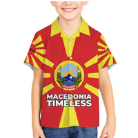 Macedonia Family Matching Mermaid Dress and Hawaiian Shirt with National Emblem and Sunburst Flag Design - Wonder Print Shop
