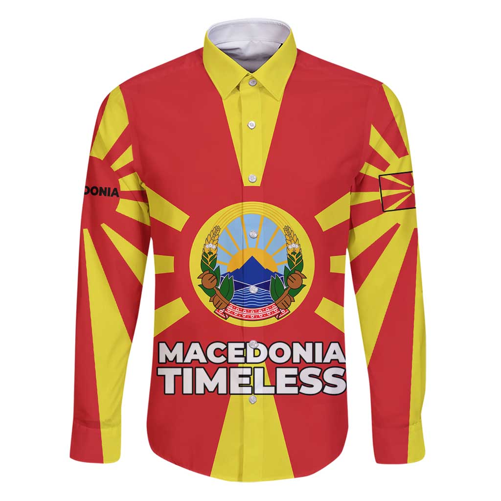 Macedonia Family Matching Puletasi and Hawaiian Shirt with National Emblem and Sunburst Flag Design - Wonder Print Shop