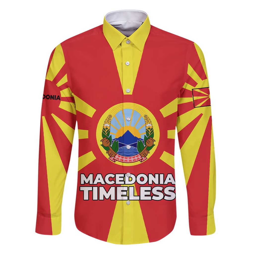 Macedonia Family Matching Short Sleeve Bodycon Dress and Hawaiian Shirt with National Emblem and Sunburst Flag Design - Wonder Print Shop