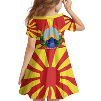 Macedonia Family Matching Summer Maxi Dress and Hawaiian Shirt with National Emblem and Sunburst Flag Design - Wonder Print Shop